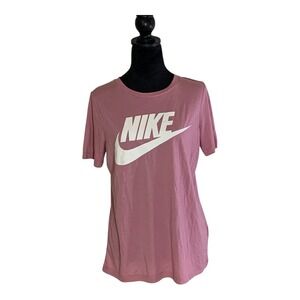 Nike Sportswear Essential Womens Pink Logo T Shirt size M